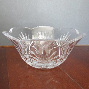 Vintage Scalloped Etched Crystal Candy Dish Bowl